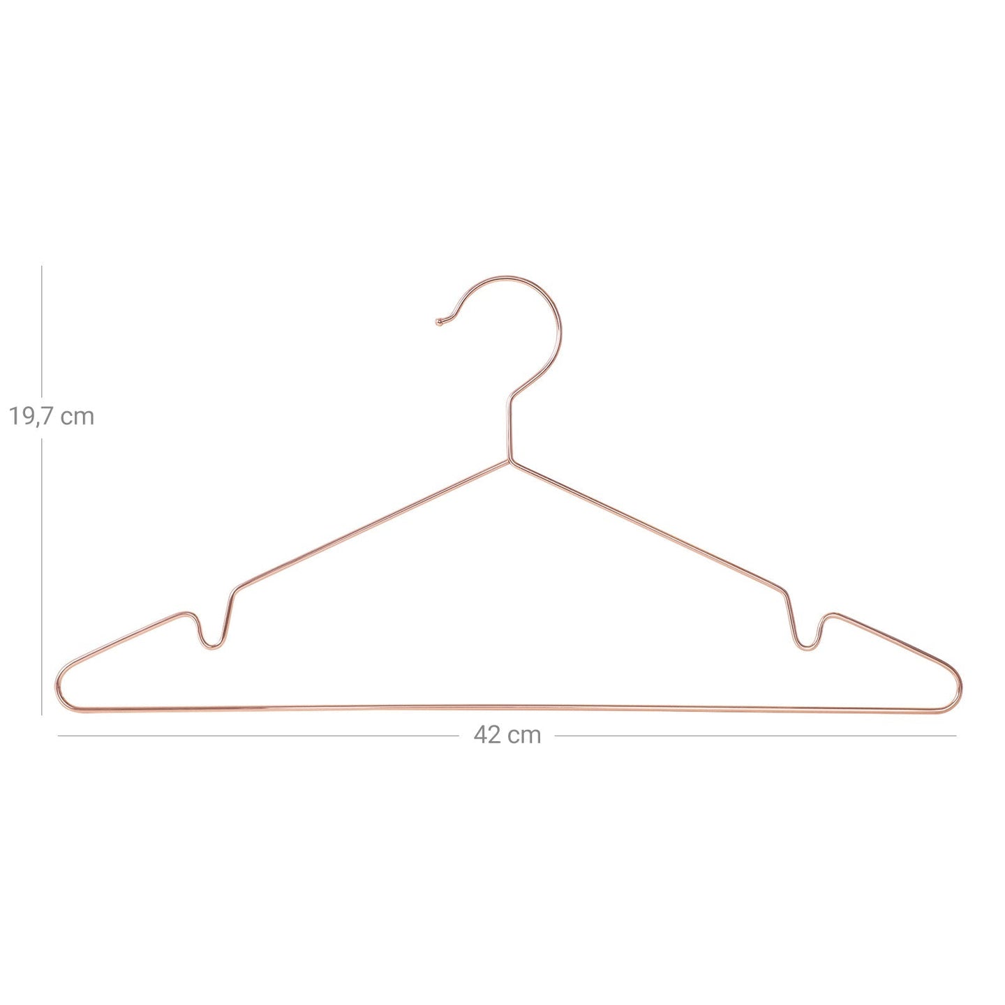 Metal Clothes Hanger - Rose Gold - Chromium-plated