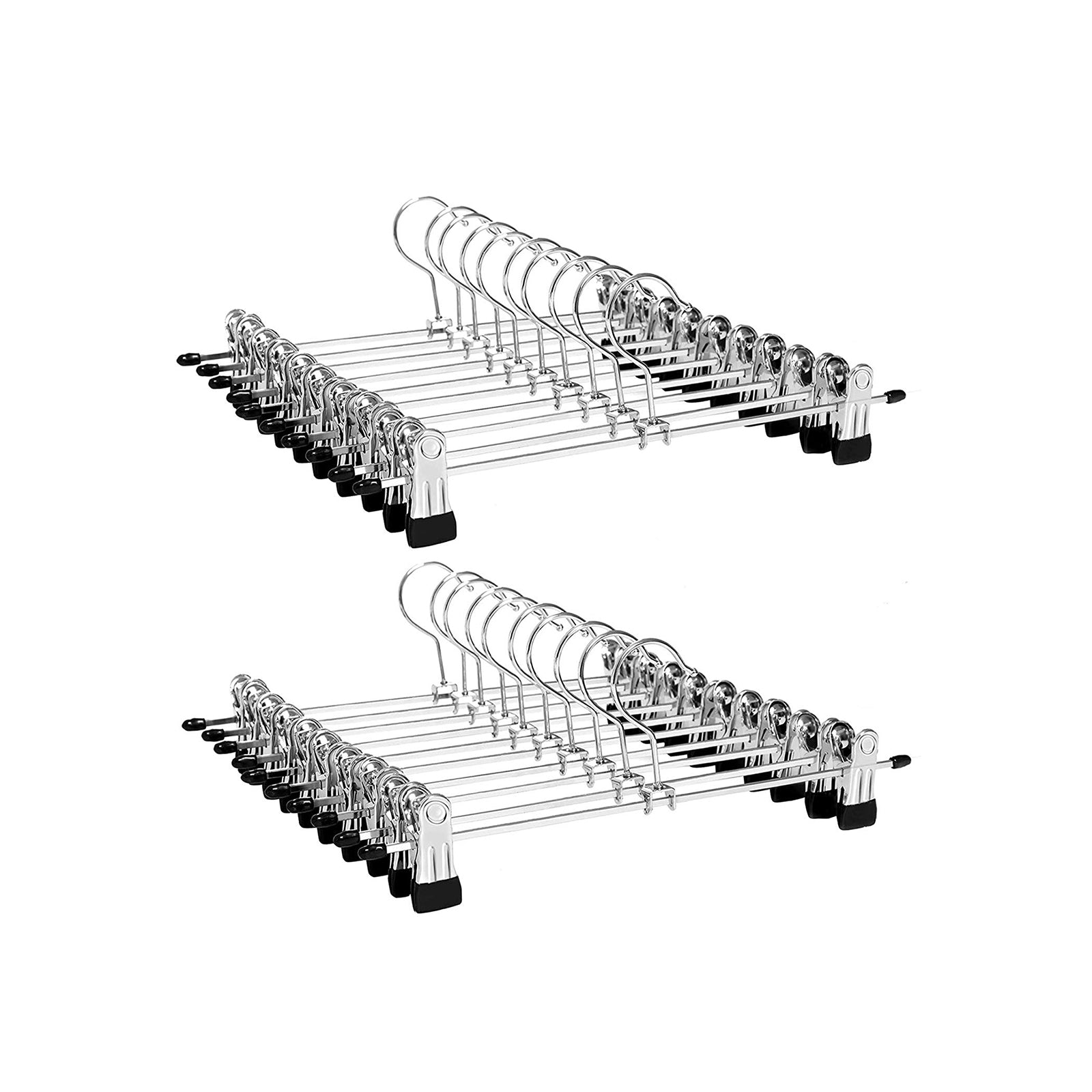 Metal Trouser Hangers - Silver - Chrome-Plated
