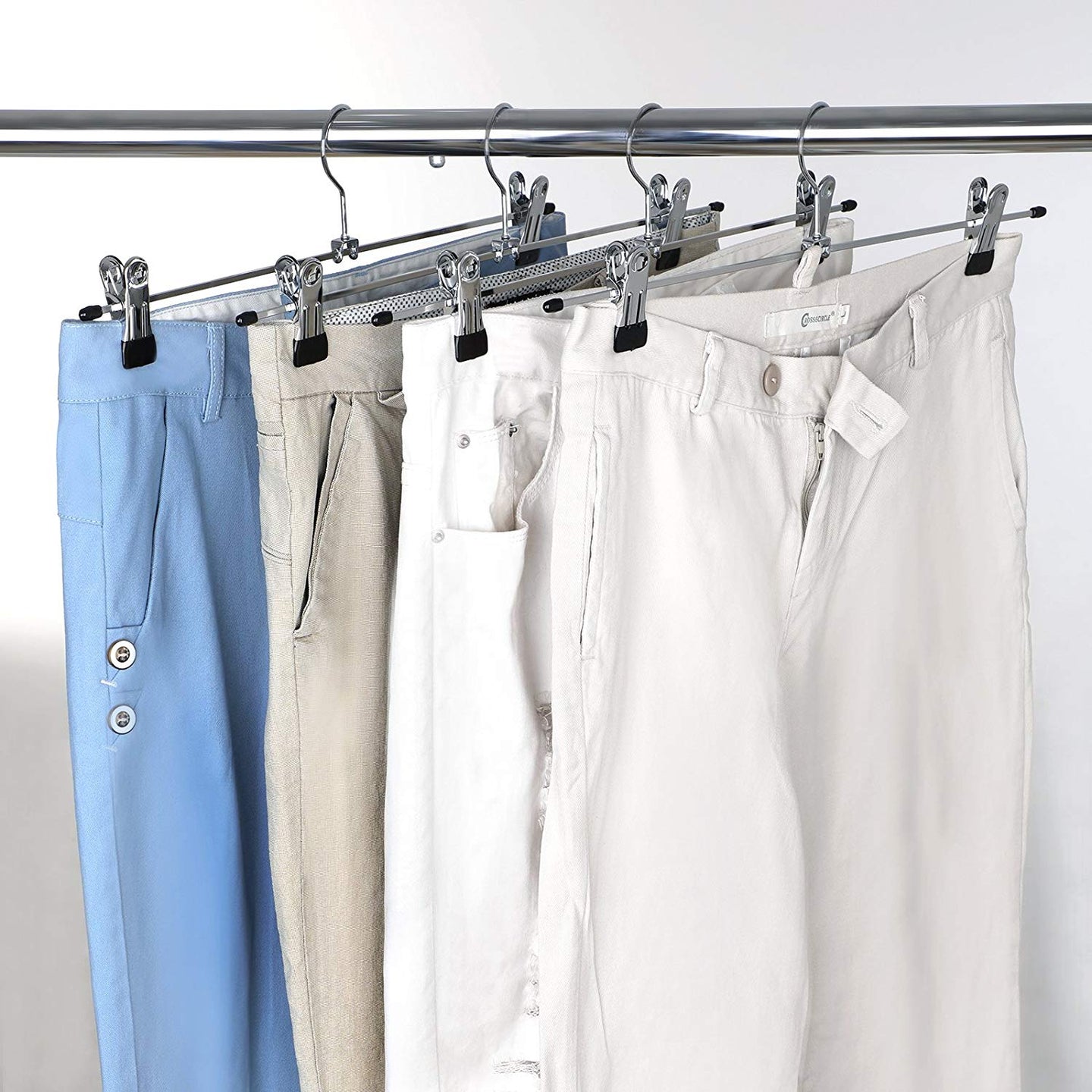 Metal Trouser Hangers - Silver - Chrome-Plated