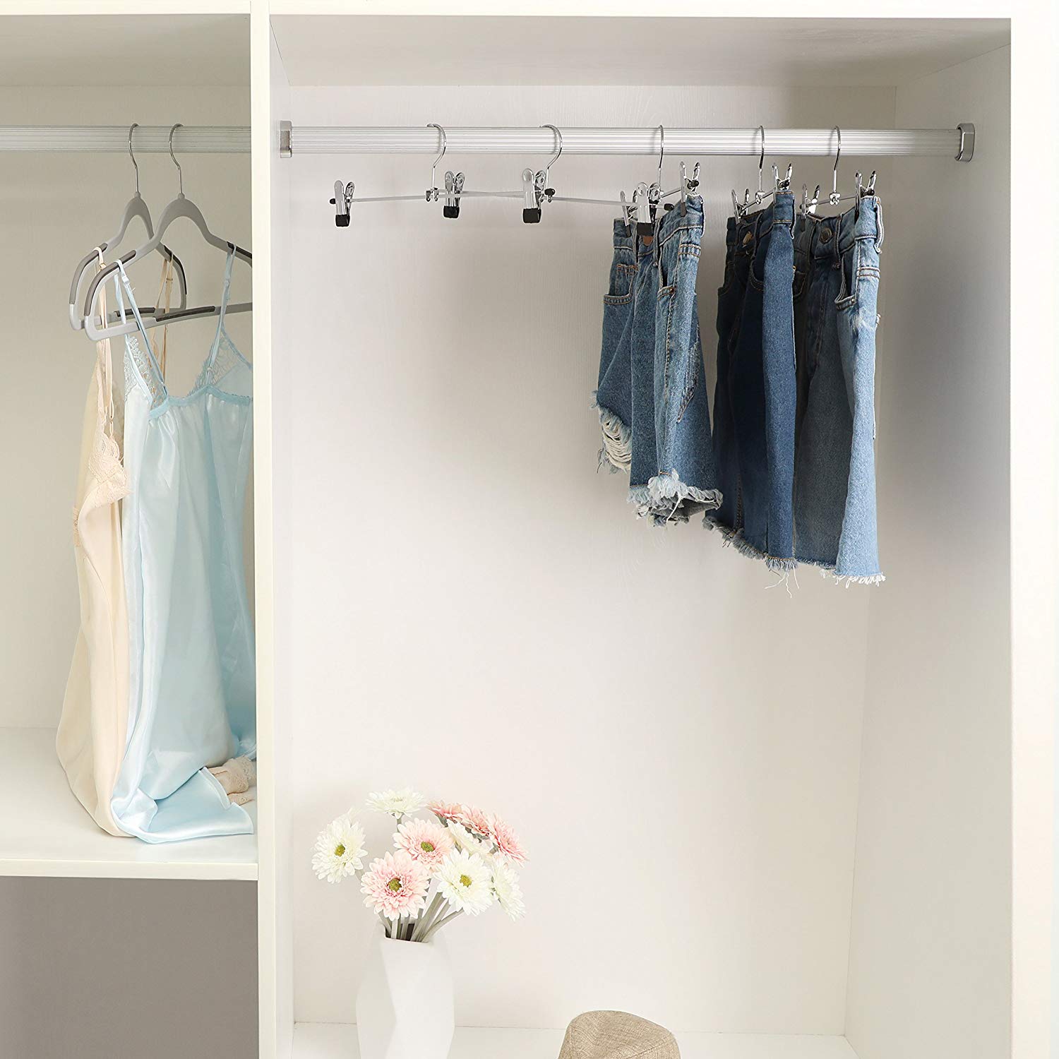 Metal Trouser Hangers - Silver - Chrome-Plated