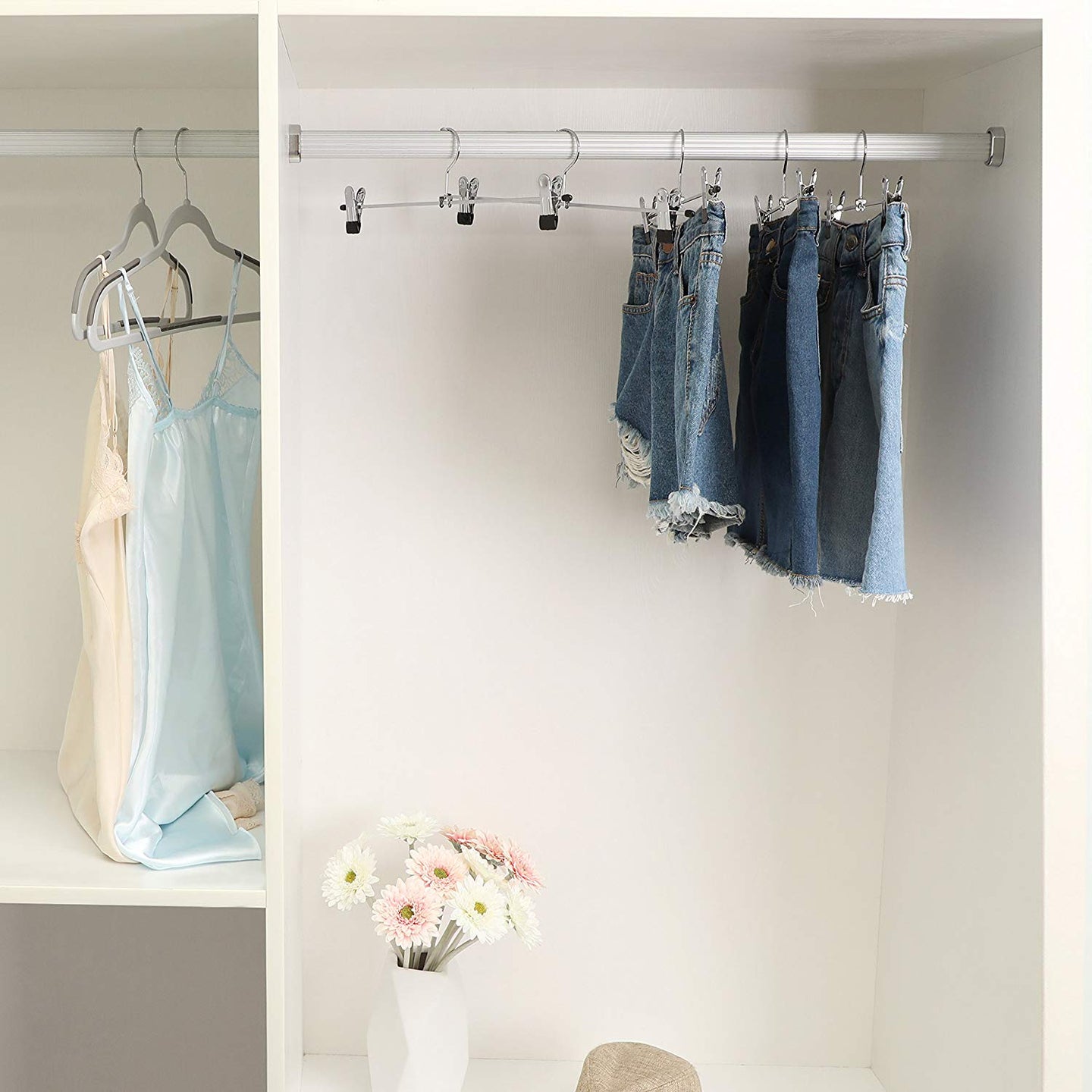 Metal Trouser Hangers - Silver - Chrome-Plated