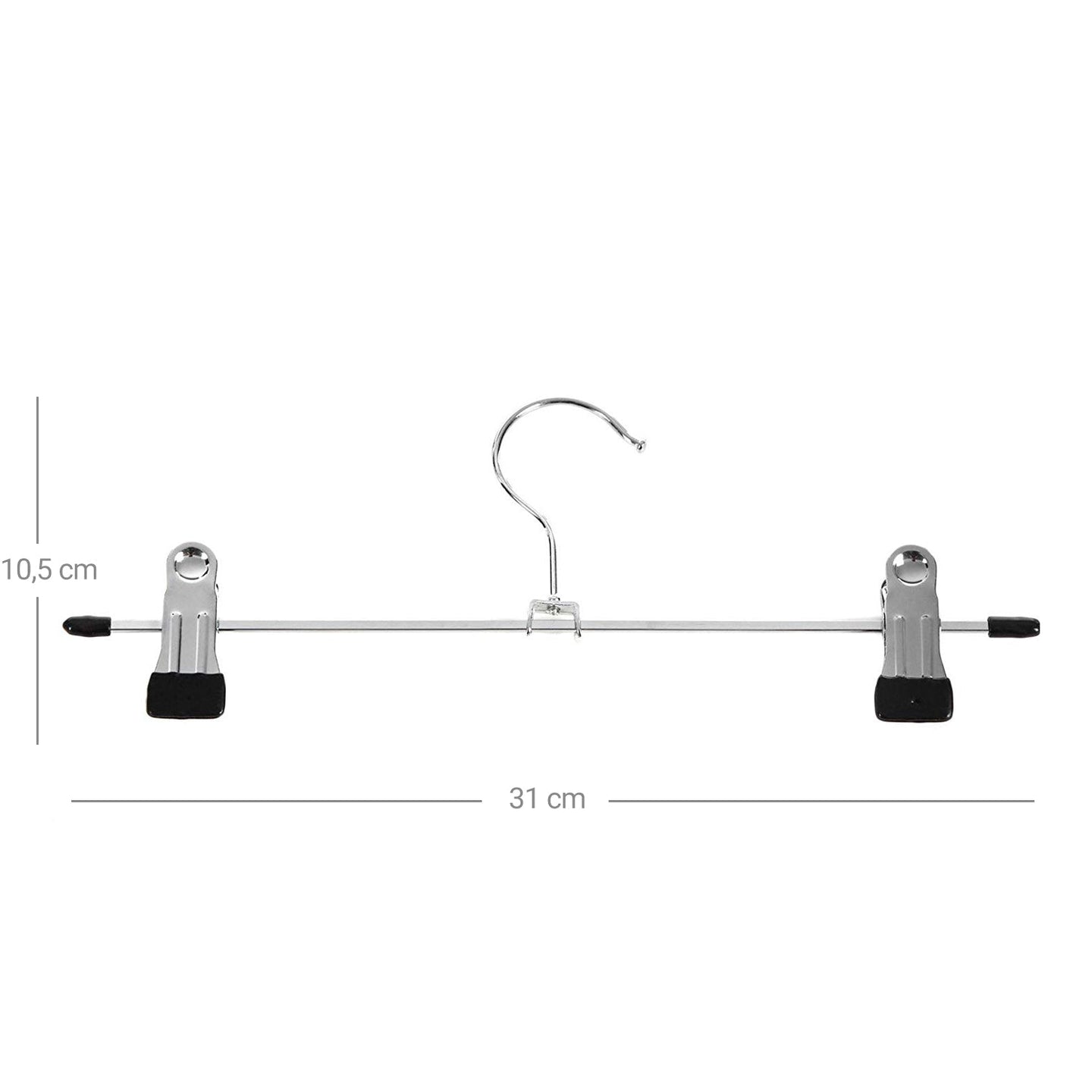 Metal Trouser Hangers - Silver - Chrome-Plated