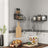 Metal Wall Shelves - Metal - Black - Set of 2 with Hooks
