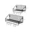 Metal Wall Shelves - Metal - Black - Set of 2 with Hooks