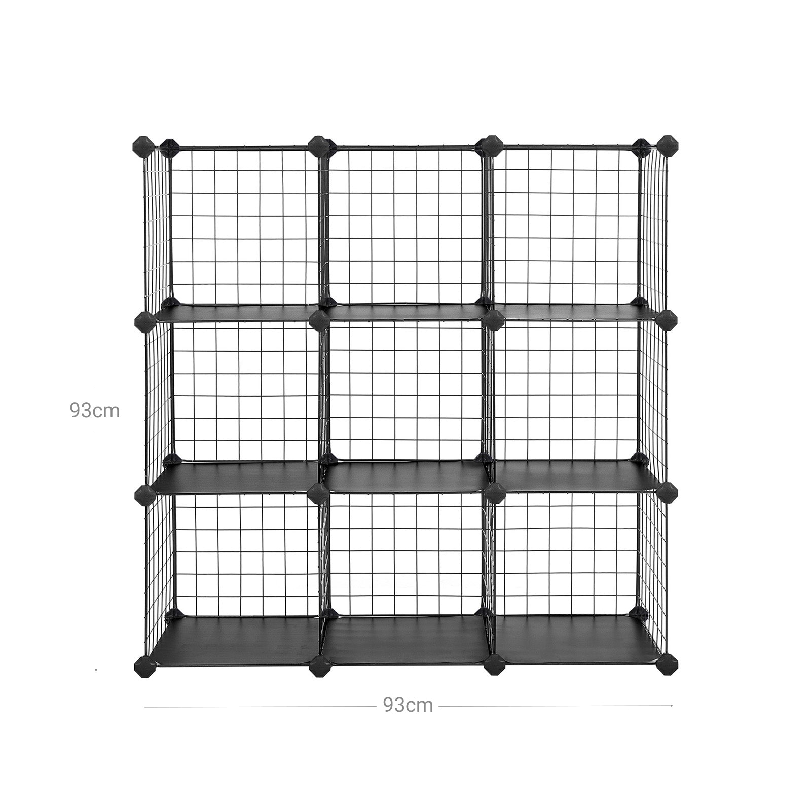 Metal Wire Modular Bookcase - Metal Wire - White - Interlocking Design with 9 Cubes for Versatile Storage