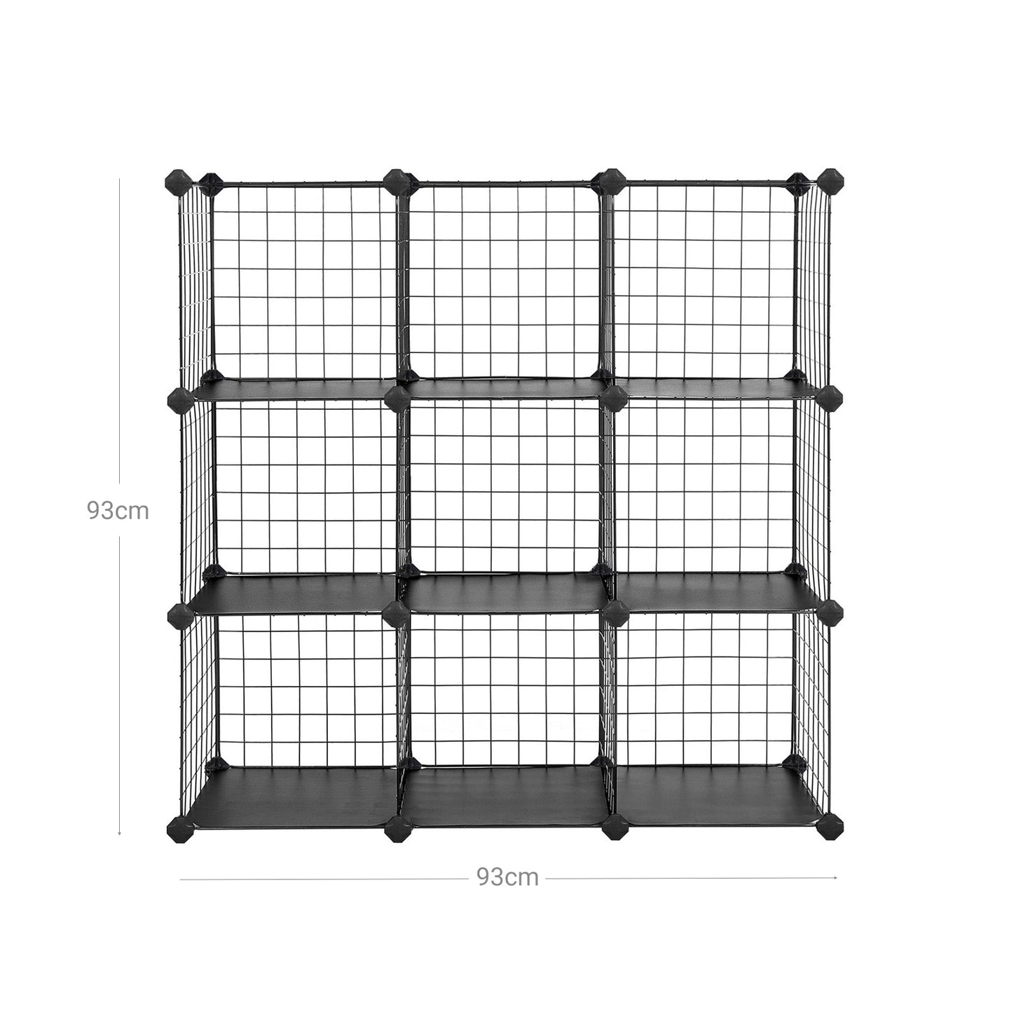 Metal Wire Modular Bookcase - Metal Wire - White - Interlocking Design with 9 Cubes for Versatile Storage