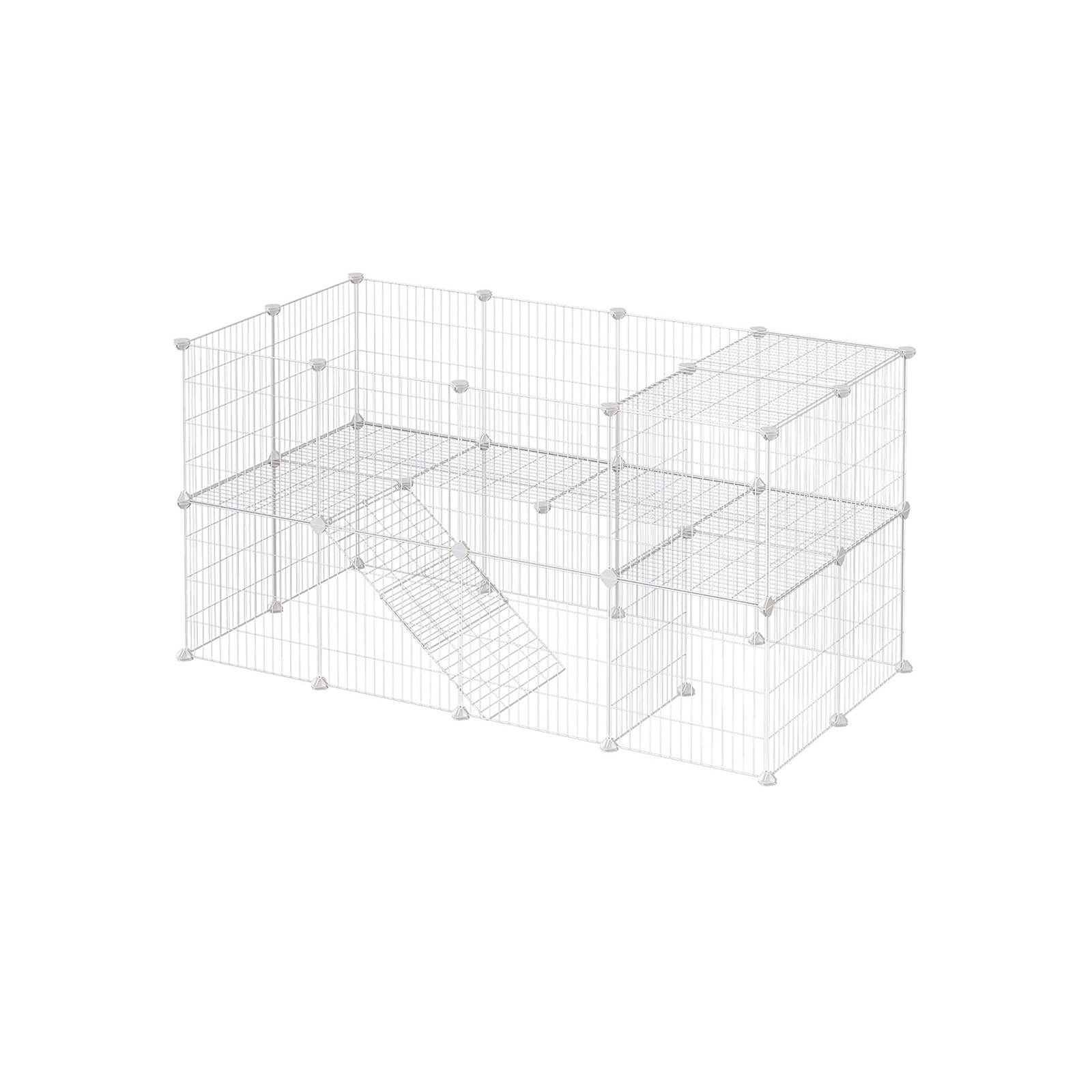 Metal Wire Pet Playpen - Steel - Black - Two-Level Customizable Enclosure for Small Animals