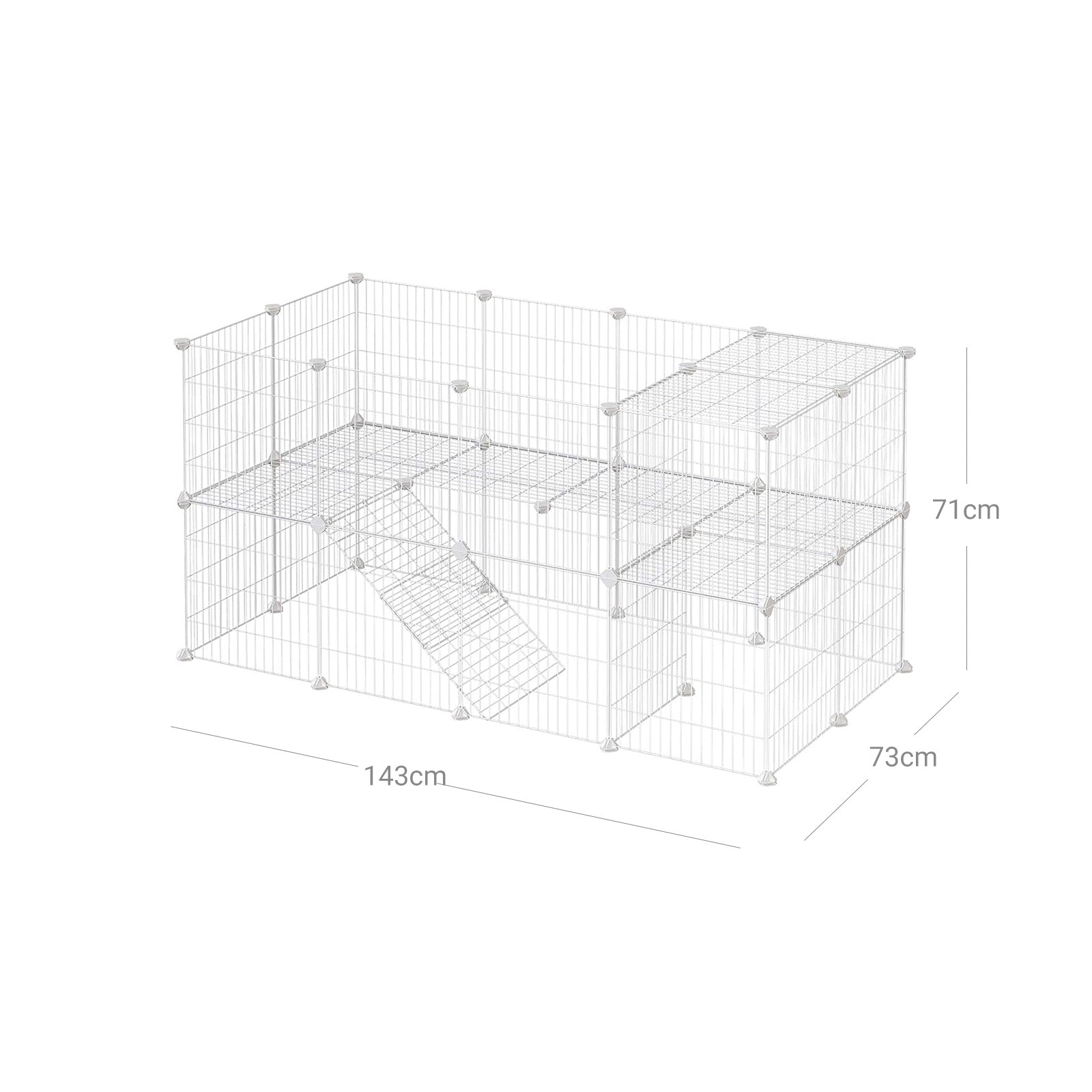 Metal Wire Pet Playpen - Steel - Black - Two-Level Customizable Enclosure for Small Animals