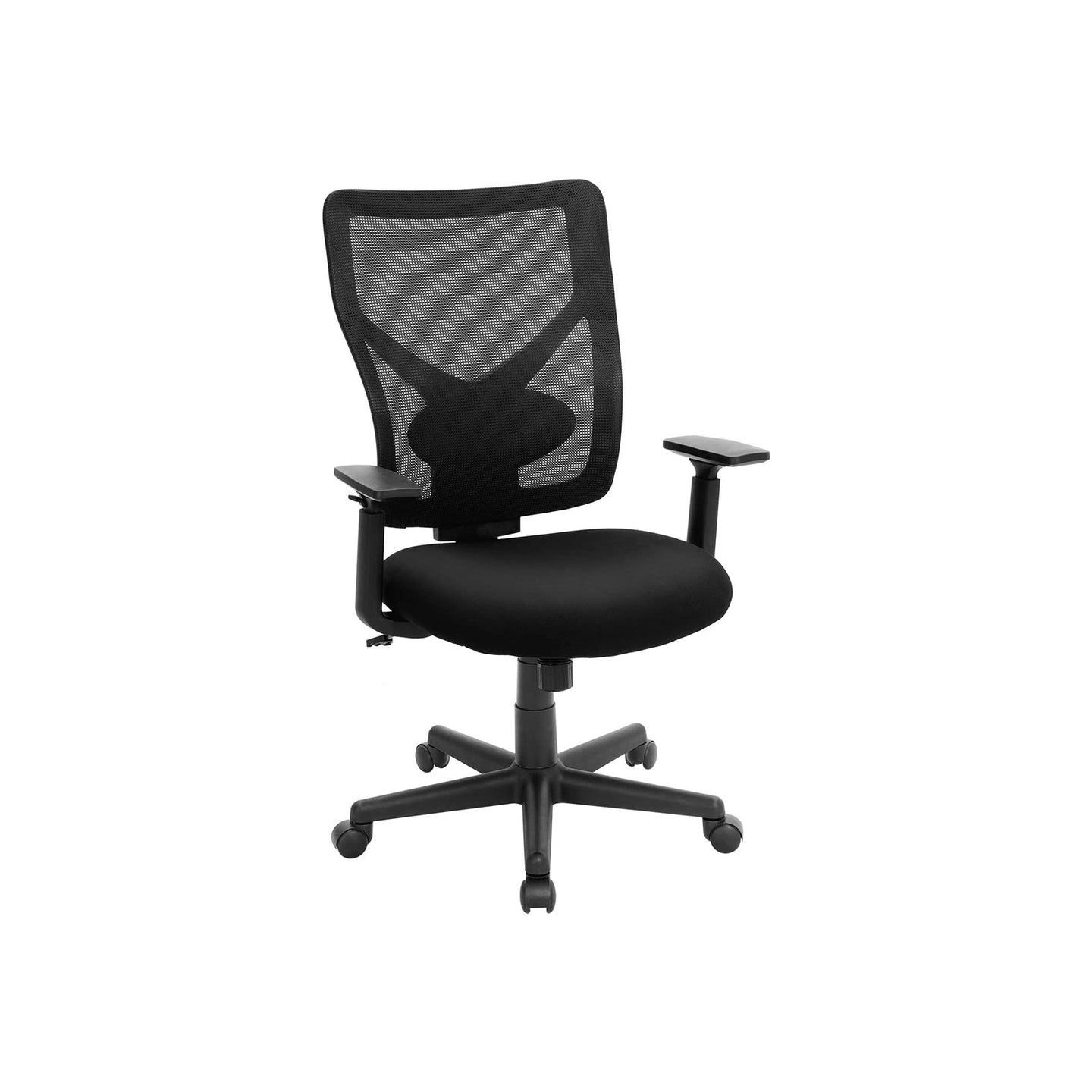 Mid-back Office Chair - Mesh - Black - Ergonomic with Adjustable Lumbar Support and Armrests