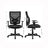 Mid-back Office Chair - Mesh - Black - Swivel with Adjustable Lumbar Support and Armrests