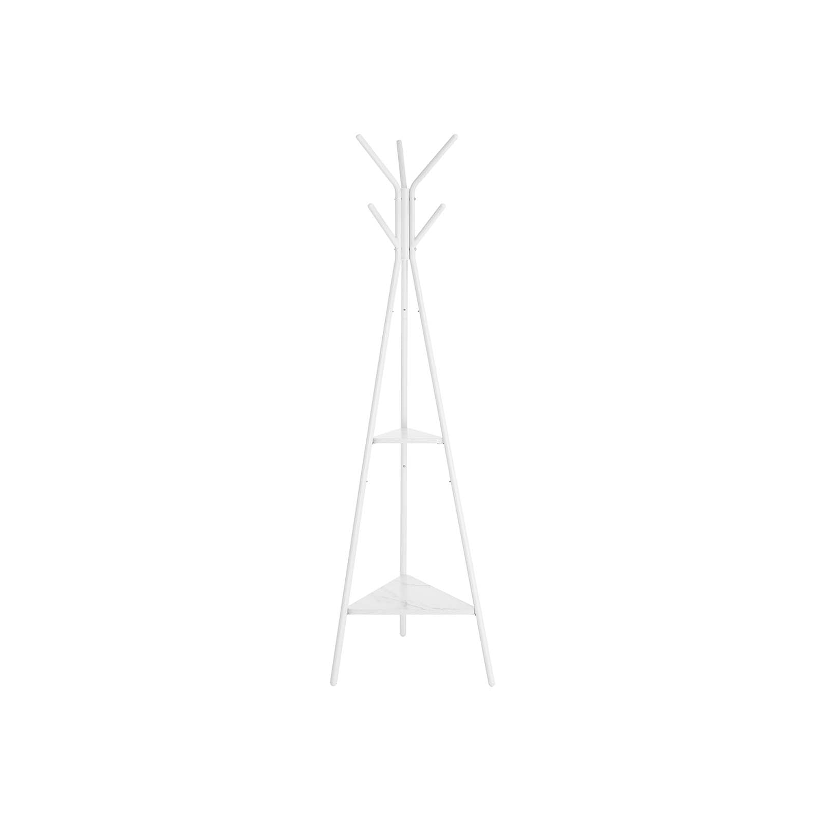 Coat Rack Stand - Faux Marble - White