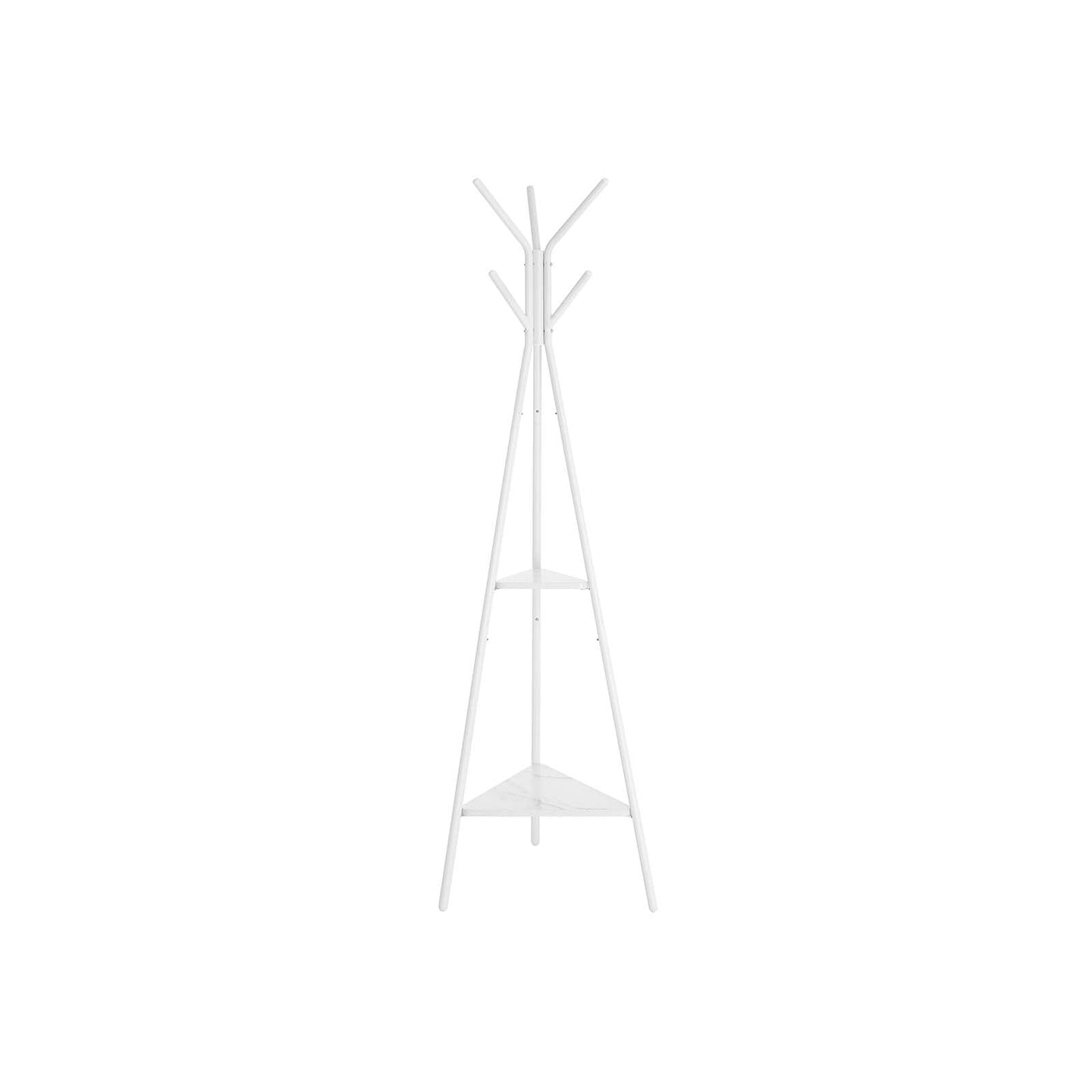 Coat Rack Stand - Faux Marble - White
