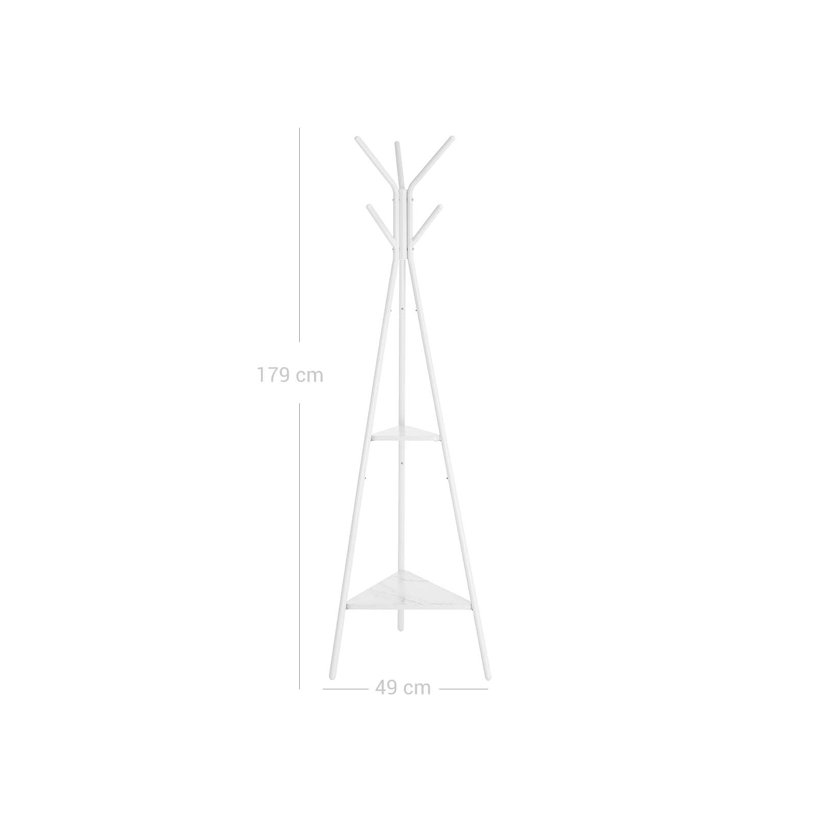 Coat Rack Stand - Faux Marble - White