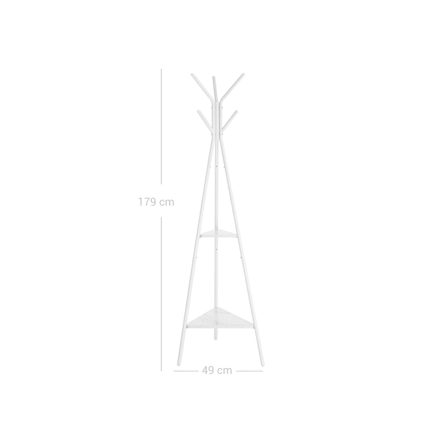 Coat Rack Stand - Faux Marble - White