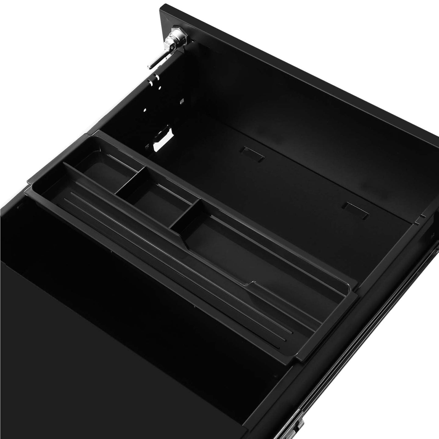 Mobile File Cabinet - Metal - Matte Black - Lockable with 3 Drawers