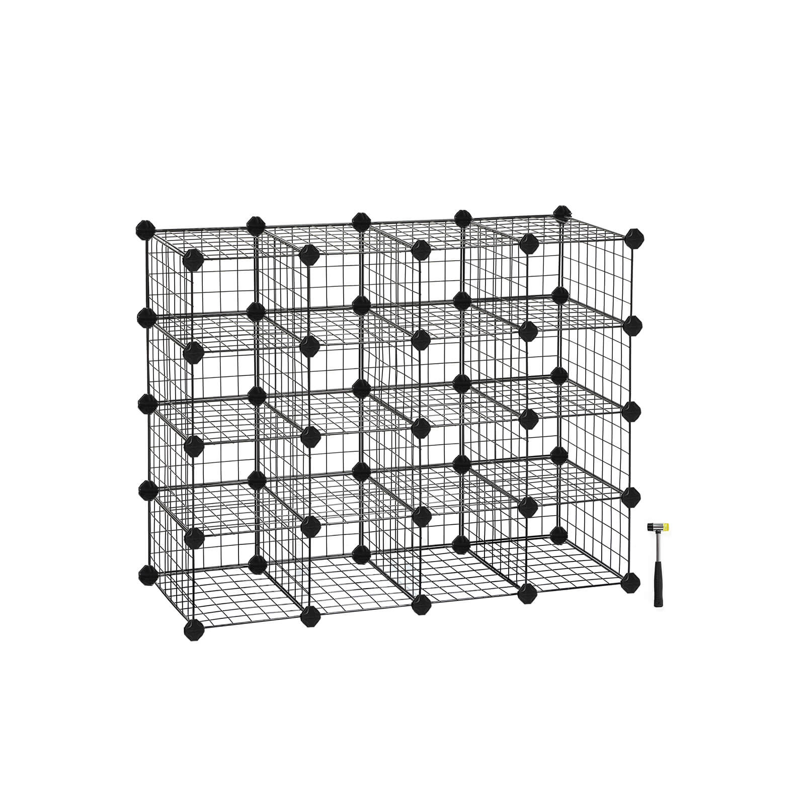 Modular Cube Shoe Organizer - Metal Wire - White - DIY Closet Cabinet with Modular Shelving Grids
