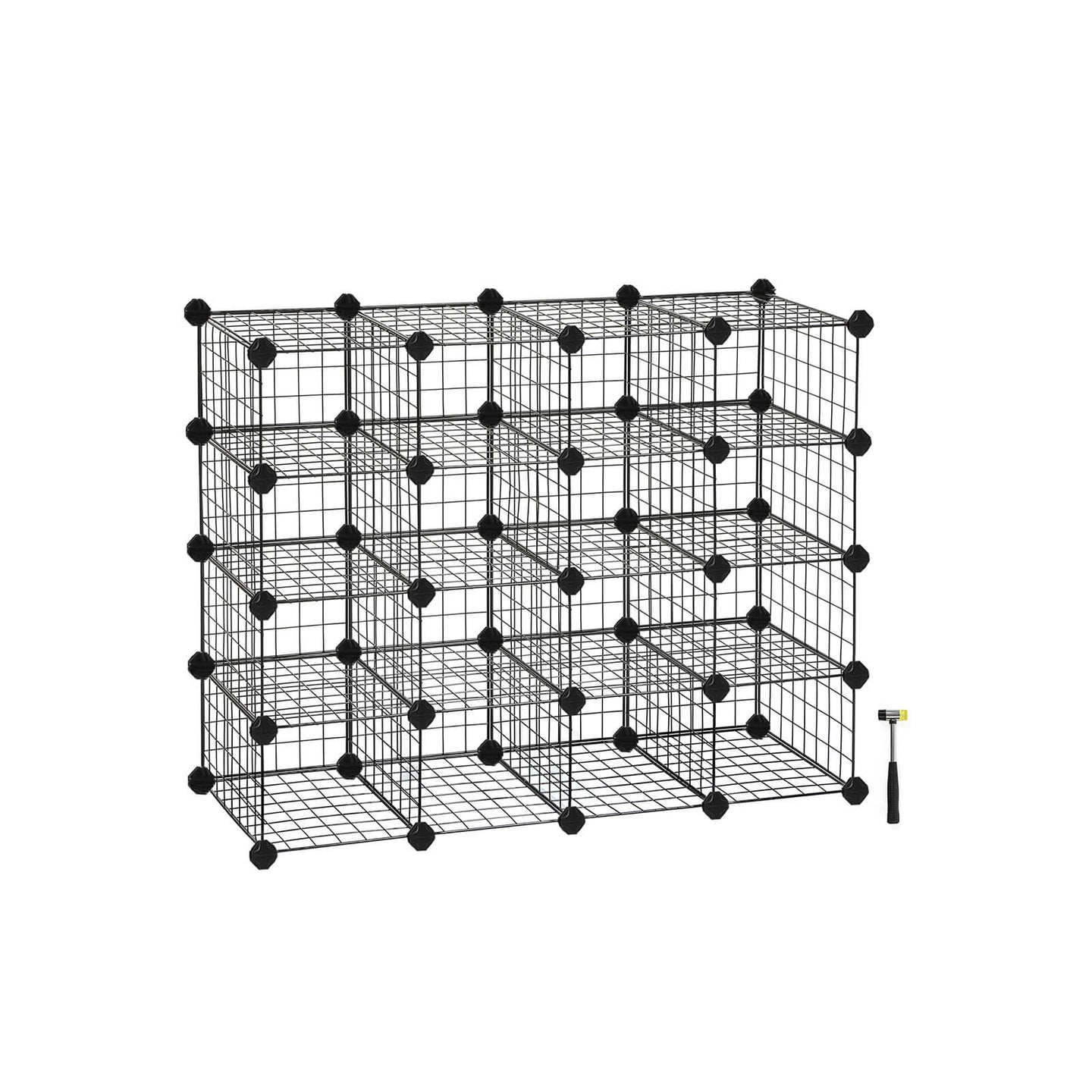 Modular DIY Storage Unit - 16 Cube Design - Metal Wire - White