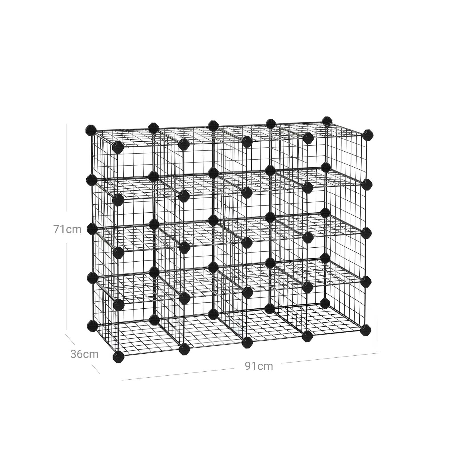 Modular Cube Shoe Organizer - Metal Wire - White - DIY Closet Cabinet with Modular Shelving Grids