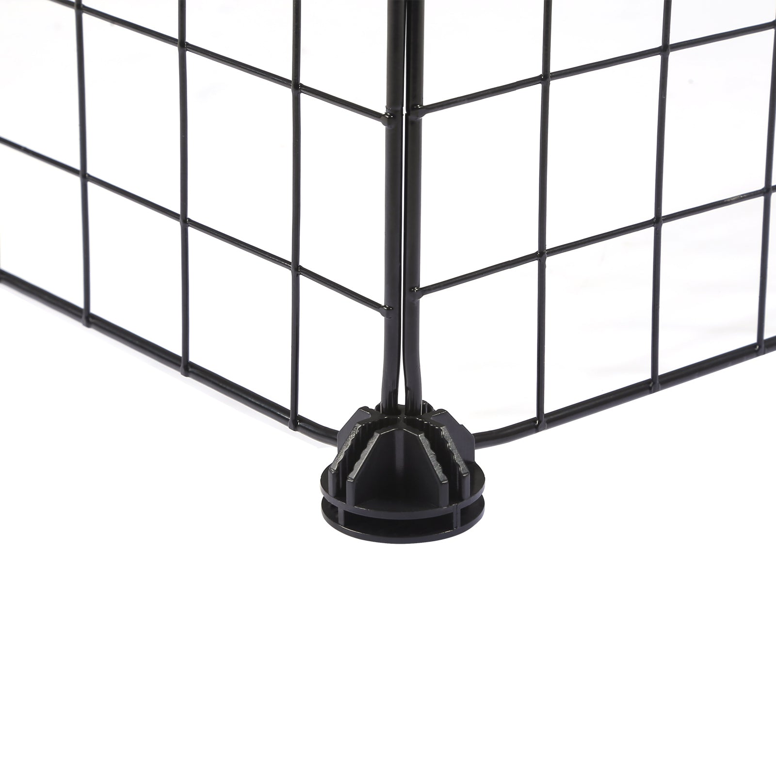Modular Storage Shelf Unit - Metal Wire - Black - Interlocking Design for Entryway Closet