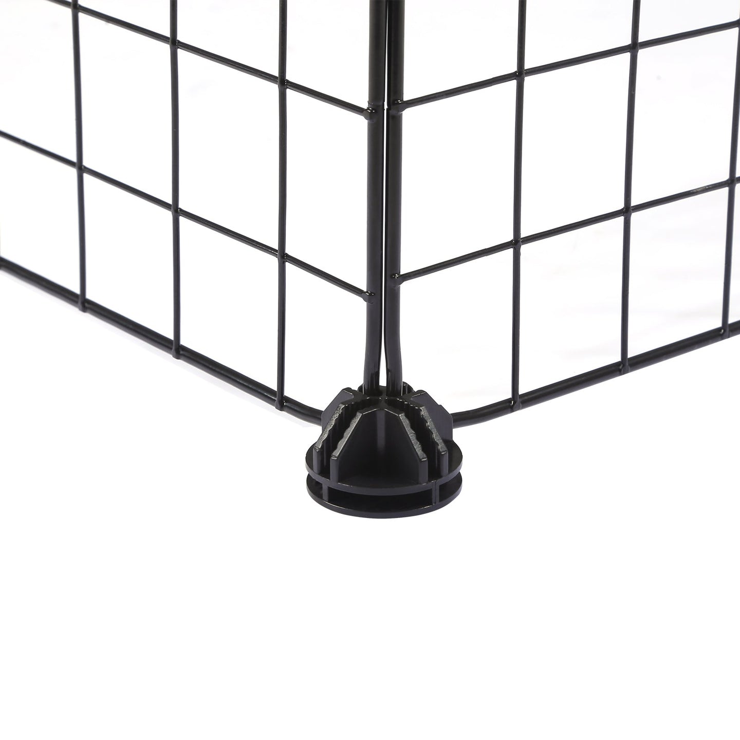 Modular Storage Shelf Unit - Metal Wire - Black - Interlocking Design for Entryway Closet