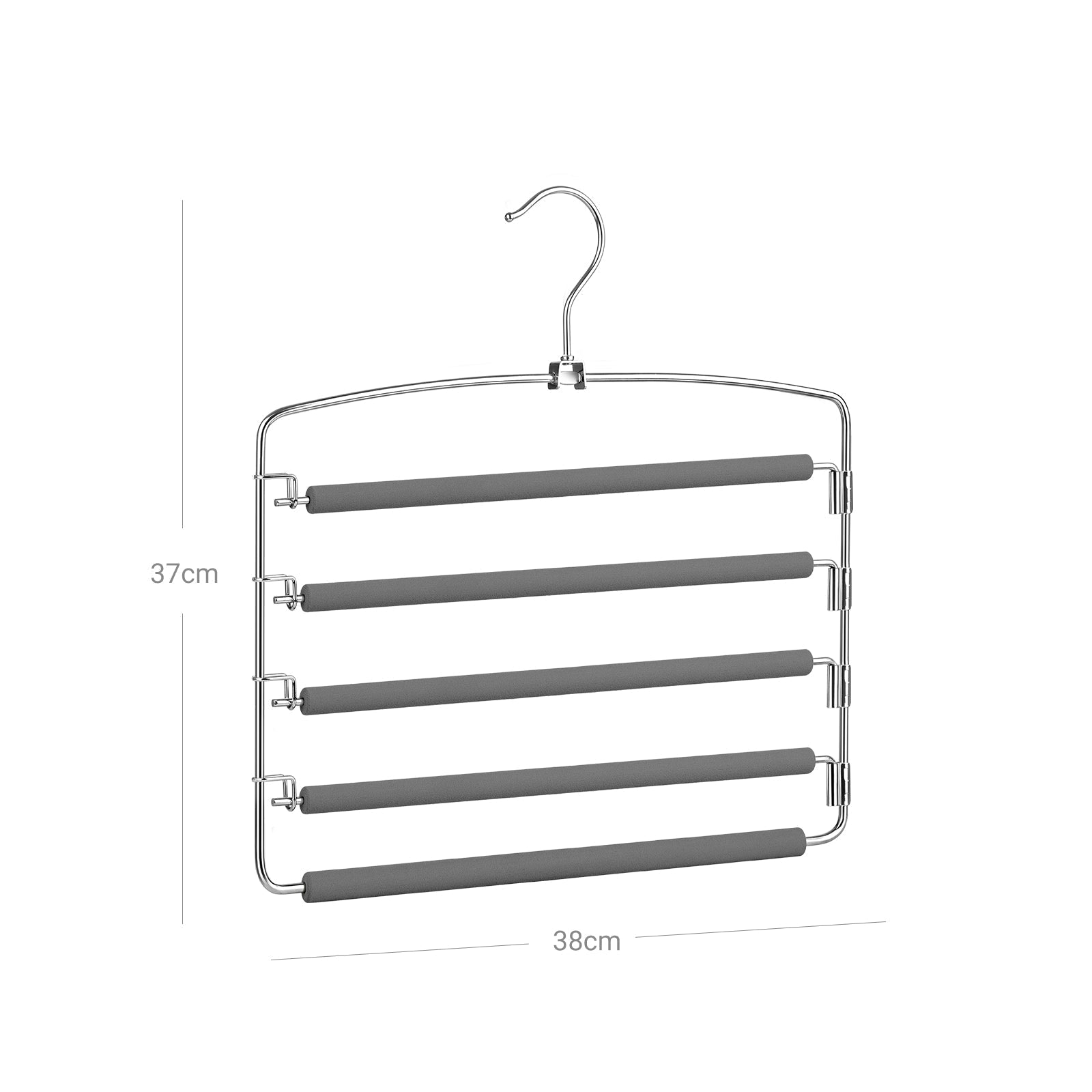Multi-Bar Pants Hangers - Metal - Black - Space-Saving with Non-Slip Padding