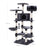 Multi-Level Cat Tree - Engineered Wood - Smoky Grey - Spacious Design