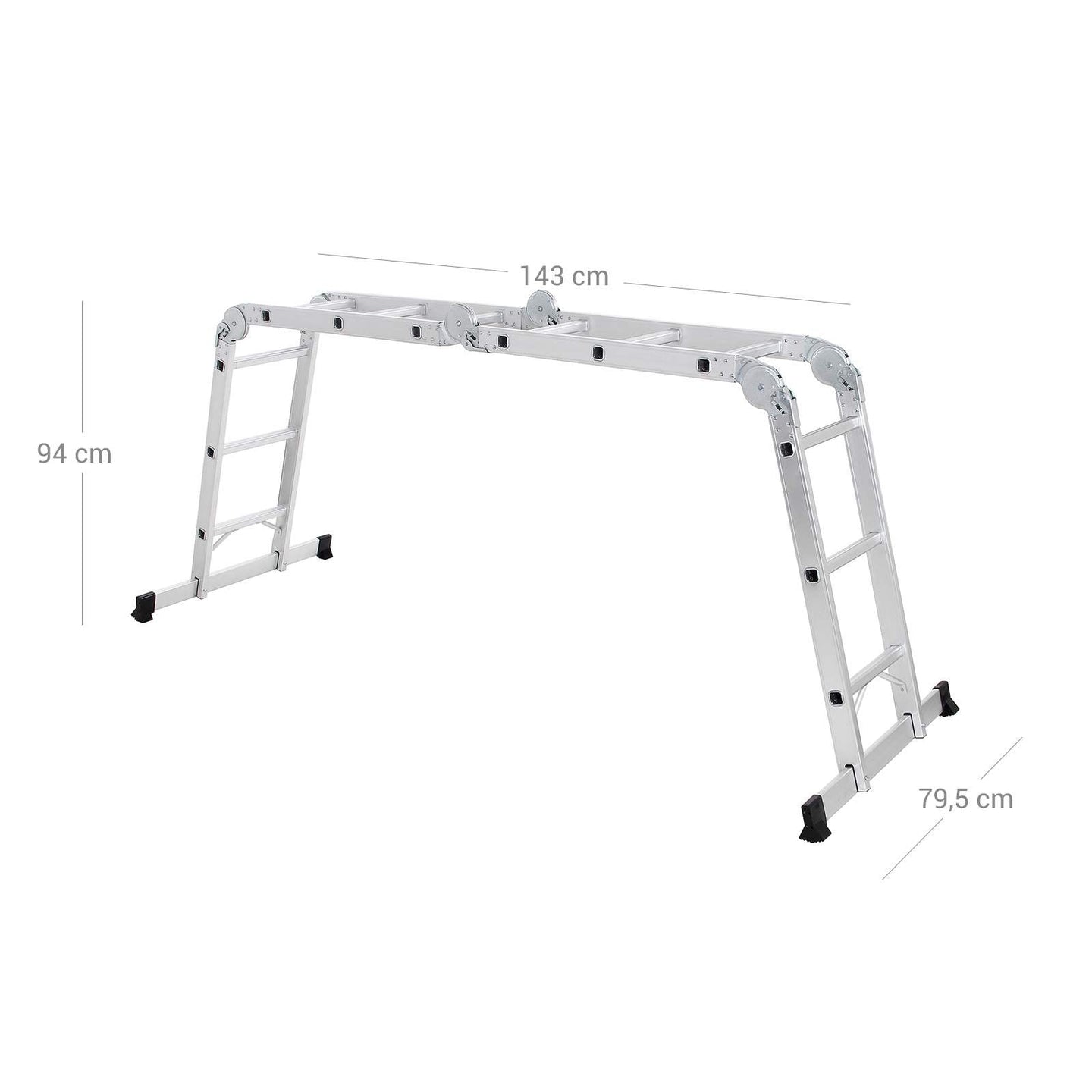 Multi-Purpose Ladder - Aluminium - Silver - 150 kg Capacity