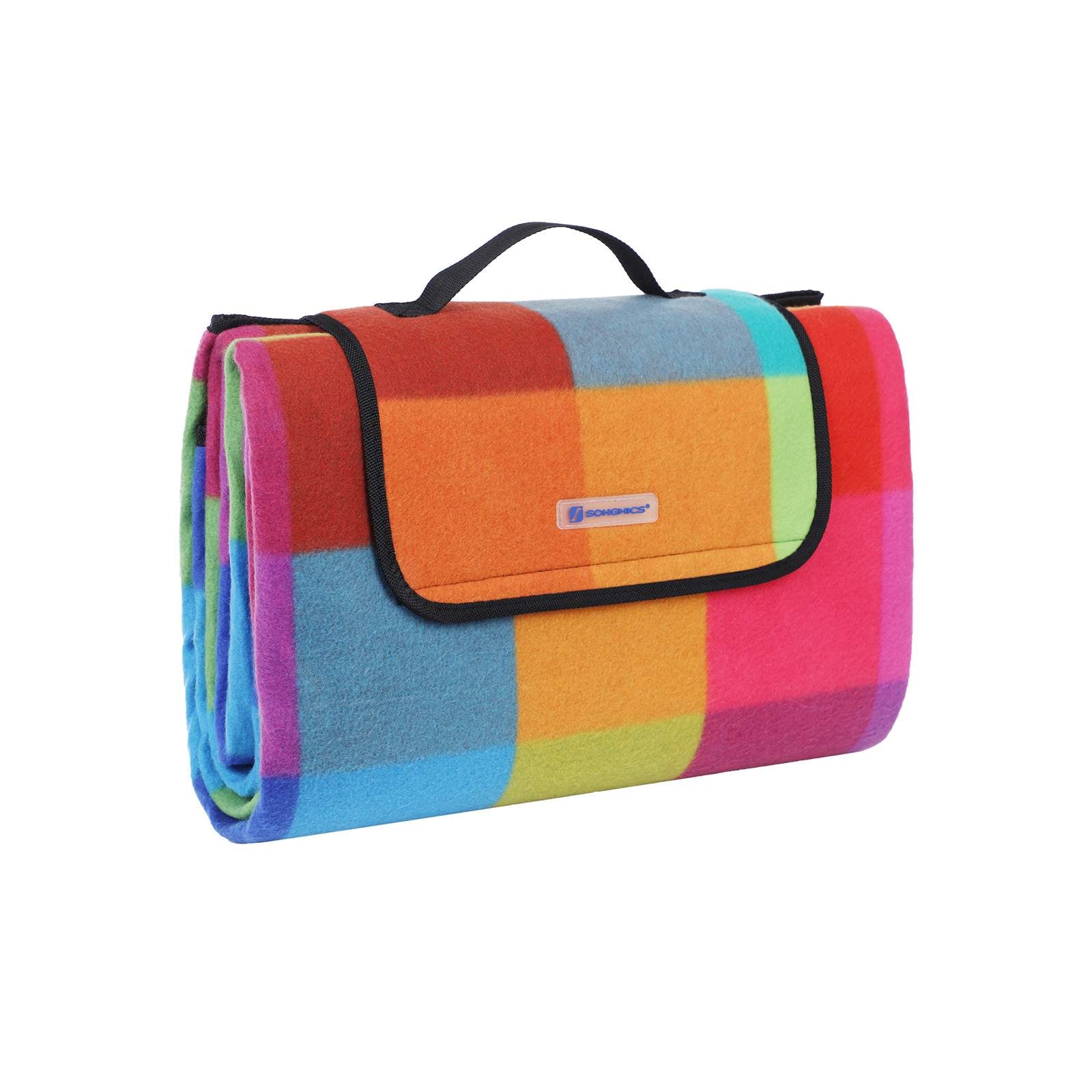 Multi colours Picnic Blanket - flannel + foam + aluminized film - Multi colours