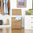 Double Laundry Hamper - Synthetic Rattan - Natural - Foldable with Lid and Removable Liner