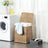Double Laundry Hamper - Synthetic Rattan - Natural - Foldable with Lid and Removable Liner