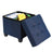 Collapsible Cube Ottoman - Fabric - Navy Blue - Versatile Storage and Foot Stool with Wooden Feet