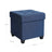 Collapsible Cube Ottoman - Fabric - Navy Blue - Versatile Storage and Foot Stool with Wooden Feet