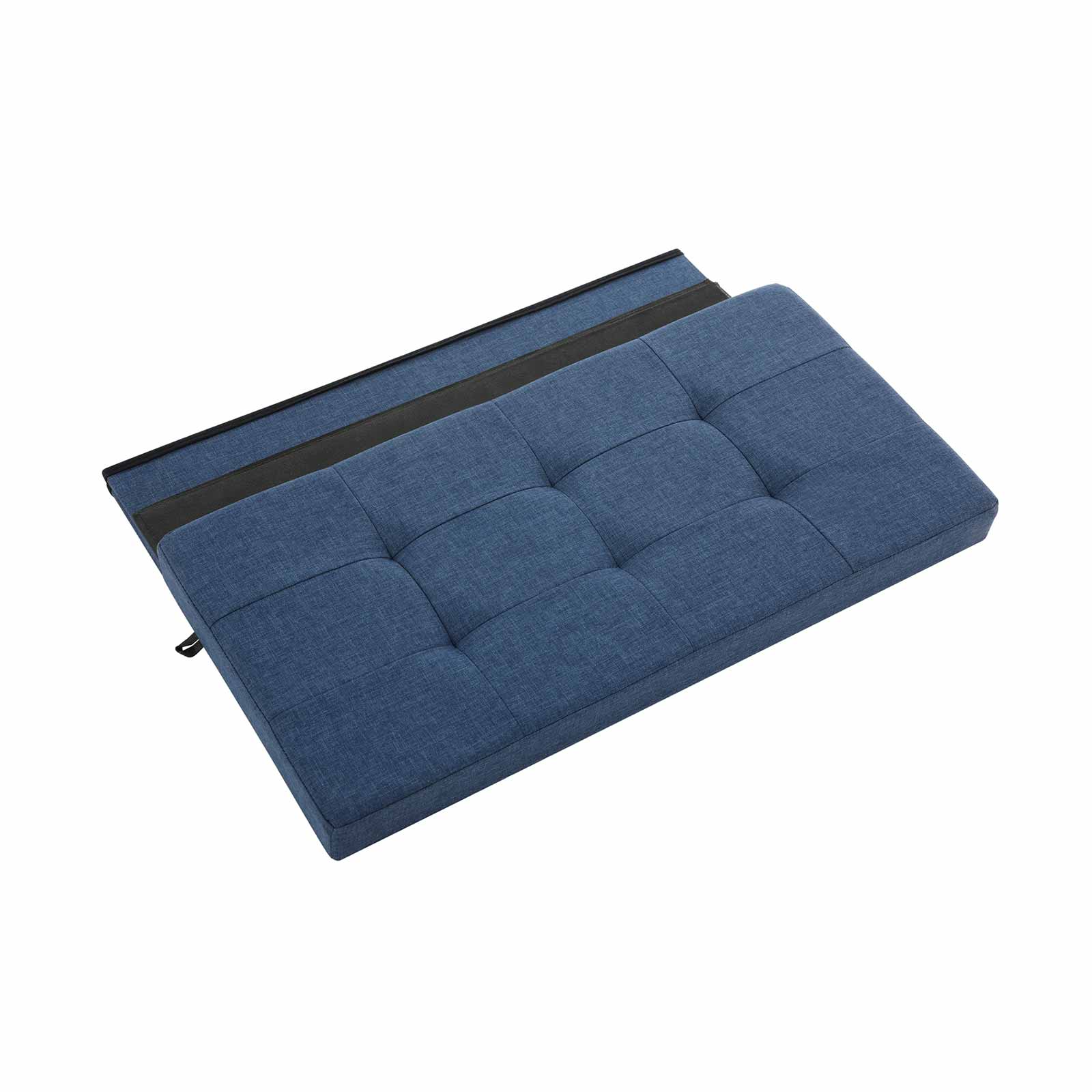Storage Ottoman - Fabric - Navy Blue - Foldable with 80L Capacity