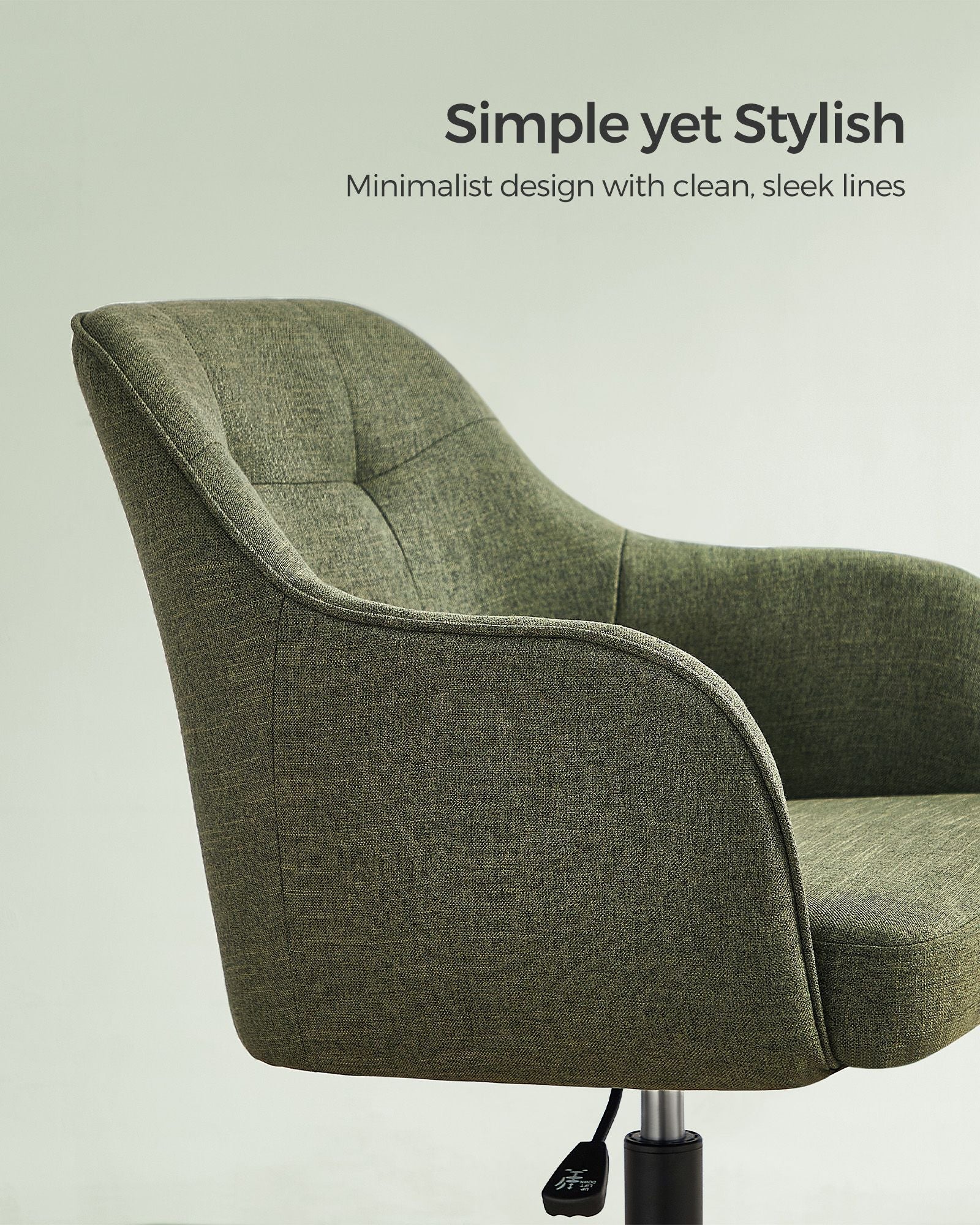 Office Chair - Linenette Fabric - Green - Ergonomic