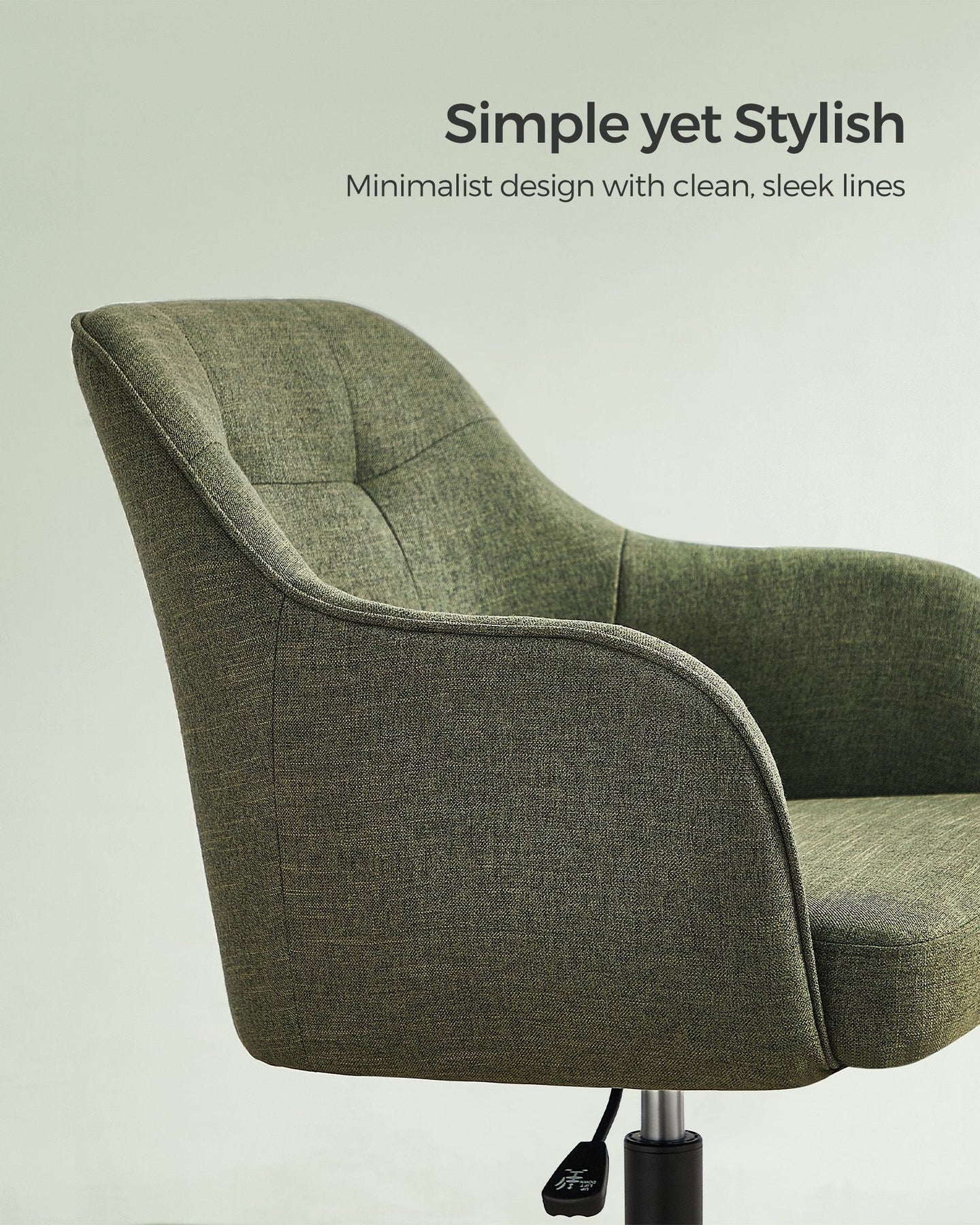 Office Chair - Linenette Fabric - Green - Ergonomic