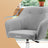 Adjustable Desk Chair - Cotton-Linen Fabric - Grey - Armrests and 110 kg Load Capacity