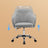 Adjustable Desk Chair - Cotton-Linen Fabric - Grey - Armrests and 110 kg Load Capacity