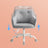 Office Chair - Cotton-Linen Fabric - Black - Adjustable Height
