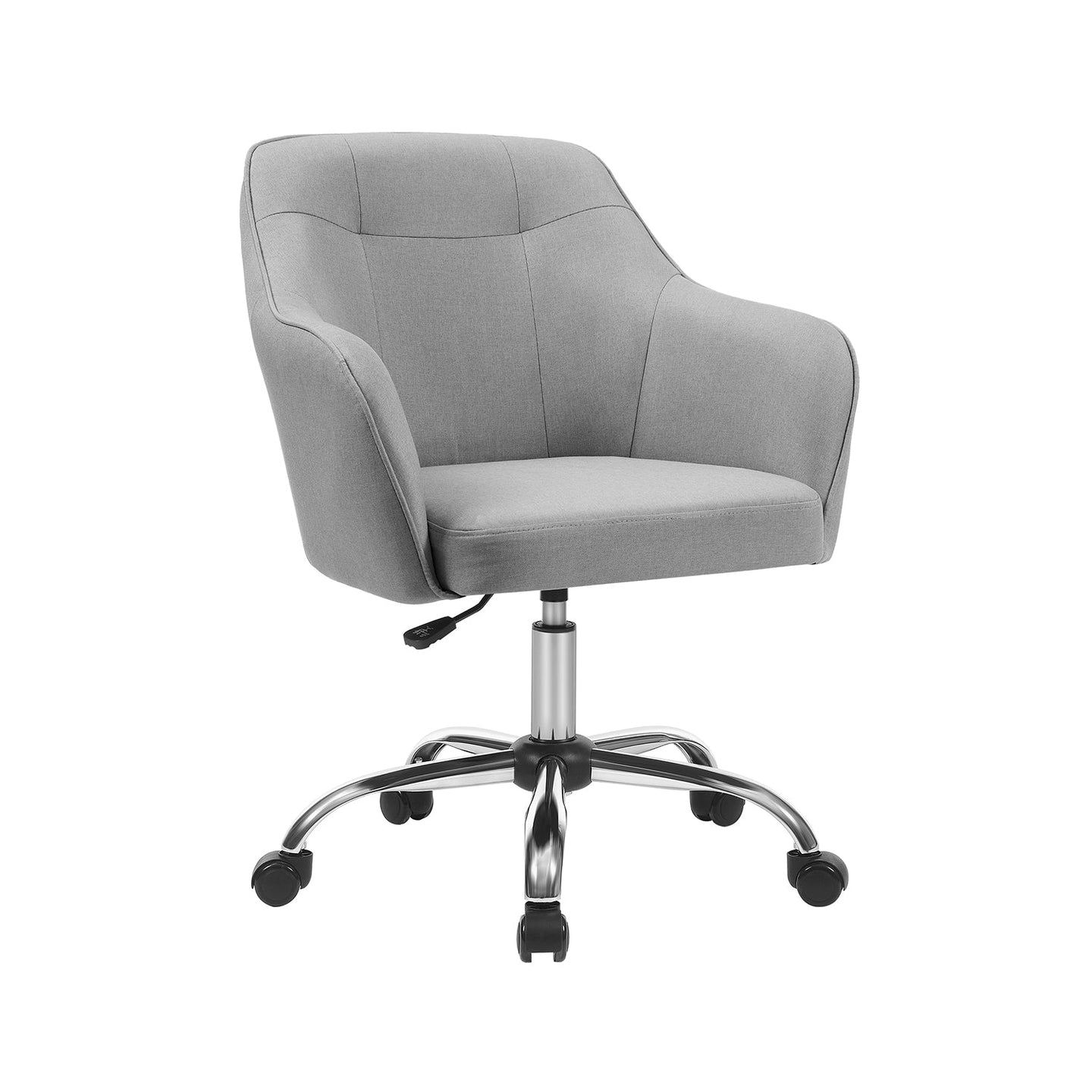 Office Chair - Linenette Fabric - Grey - Ergonomic Design with Adjustable Height and Armrests