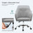 Office Chair - Linenette Fabric - Grey - Ergonomic Design with Adjustable Height and Armrests