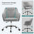 Office Chair - Linenette Fabric - Grey - Ergonomic Design with Adjustable Height and Armrests