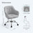 Office Chair - Linenette Fabric - Grey - Ergonomic Design with Adjustable Height and Armrests