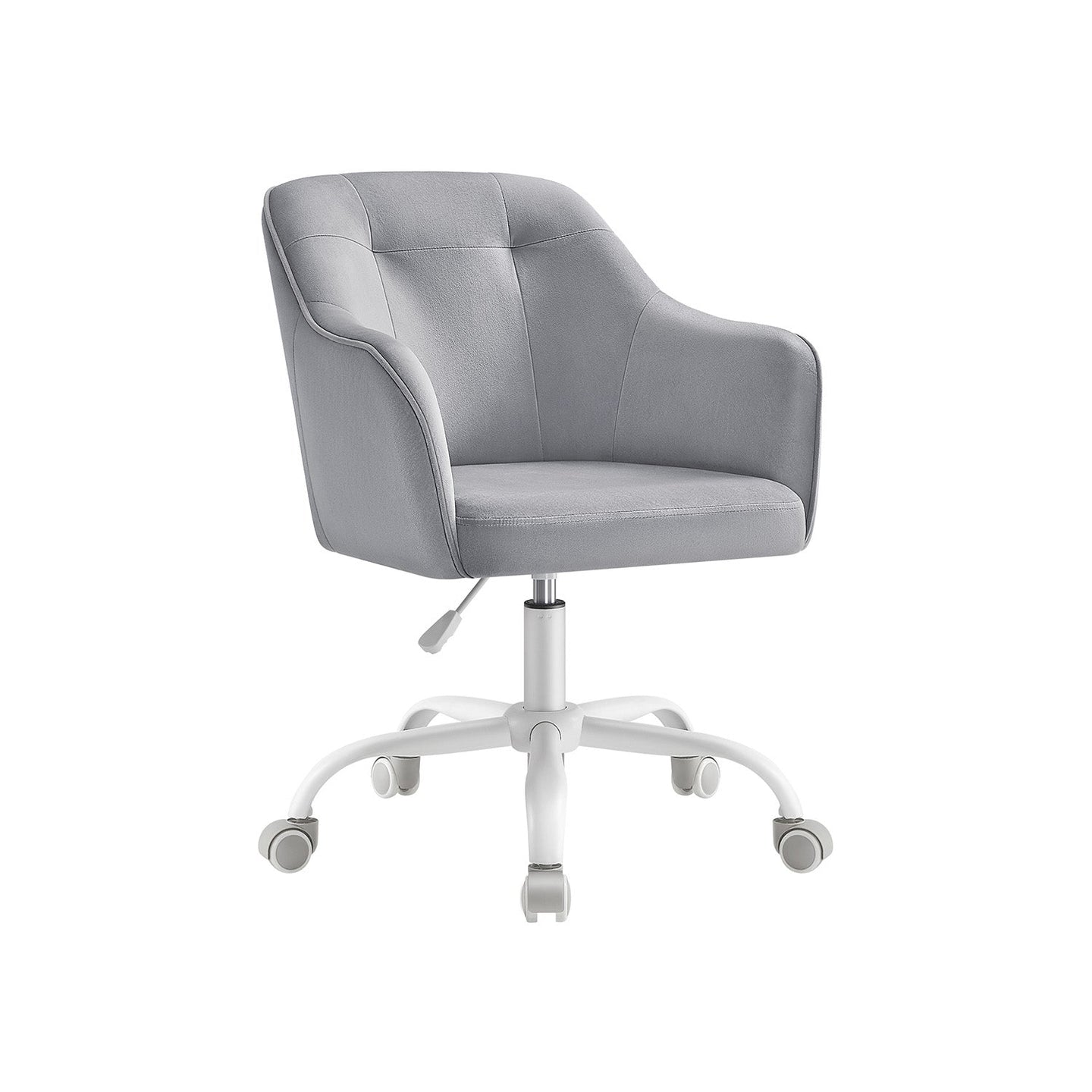 Swivel Office Chair - Linenette Fabric - Dove Grey - Ergonomic Design