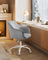 Swivel Office Chair - Linenette Fabric - Dove Grey - Ergonomic Design