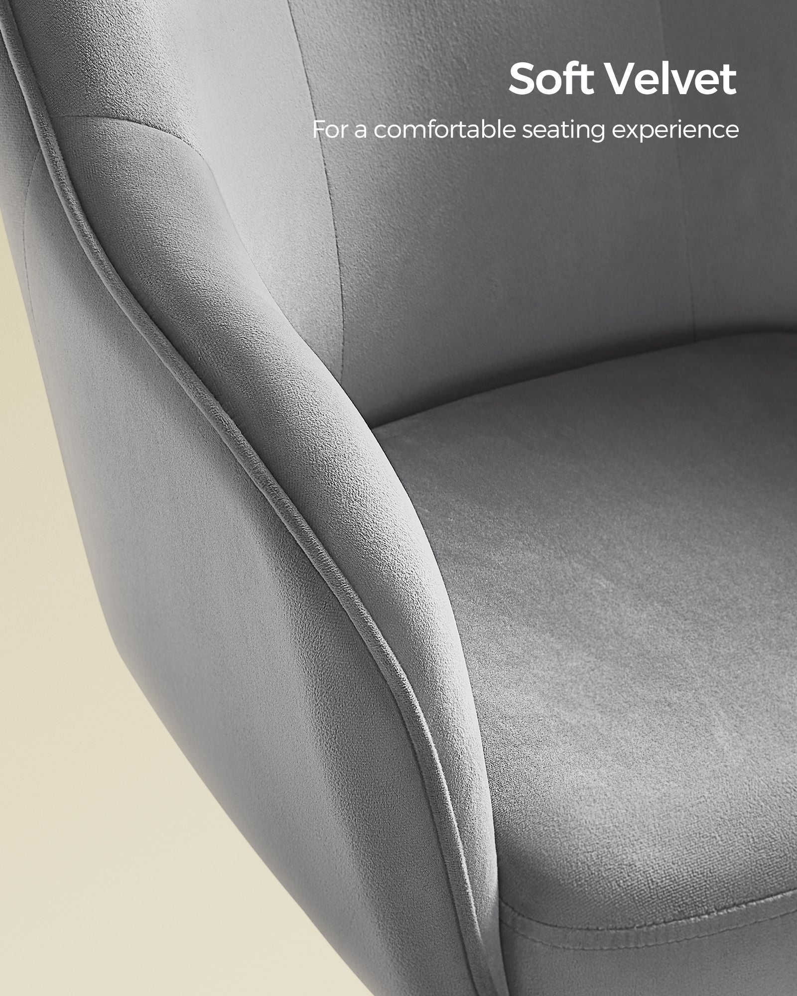 Swivel Office Chair - Linenette Fabric - Dove Grey - Ergonomic Design