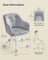 Swivel Office Chair - Linenette Fabric - Dove Grey - Ergonomic Design