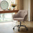 Office Chair - Cotton-Linen Fabric - Brown - Adjustable Height with Armrests