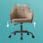 Office Chair - Cotton-Linen Fabric - Brown - Adjustable Height with Armrests