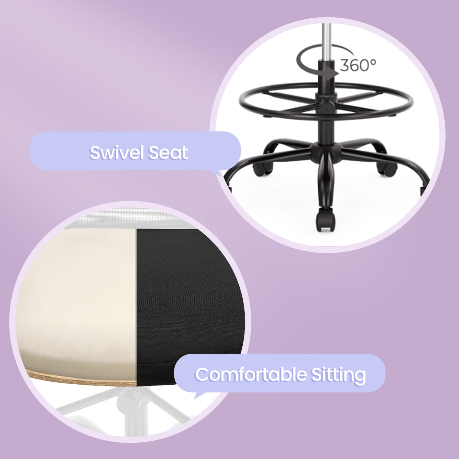 Ergonomic Mesh Office Chair - Black - Adjustable Lumbar Support and Flip-up Armrests