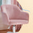 Office Chair - Cotton-Linen Fabric - Pink - Adjustable Height with Armrests